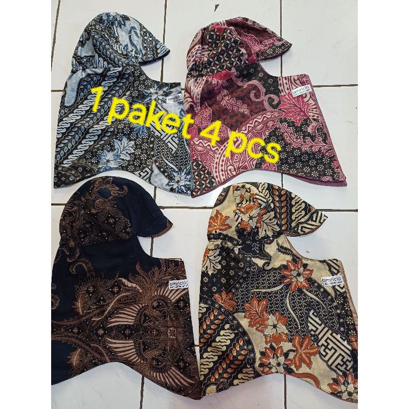 Jual 4 pcs Batik/ topi las, tupung, sebo, kerpus | Shopee Indonesia