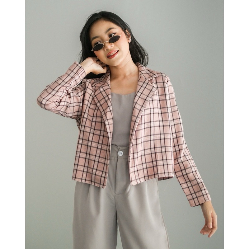 Jual Myrubylicious Blazer (Pre-loved) | Blazer motif kotak-kotak ...