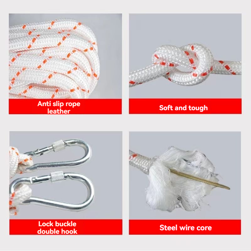 Jual Safety rope Double hook work rope home protection rope emergency ...
