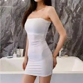 Tank Top Mini Dress Wanita Tanpa Lengan Mini Dress Bodycon Korean Style Off Shoulder Spandek