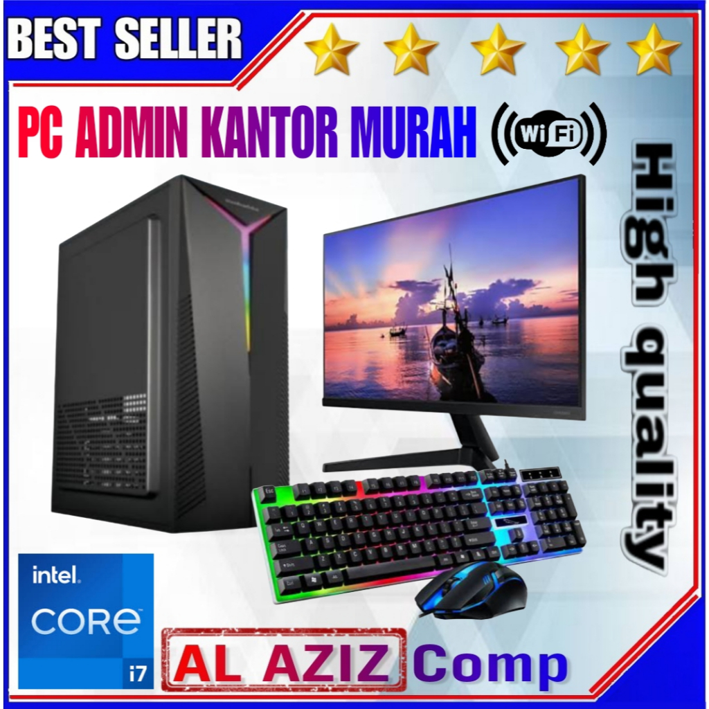 PC Rakitan Fullset 24 Inch Intel Core i7 4790 RAM 16gb SSD 128gb HDD 500gb WI FI