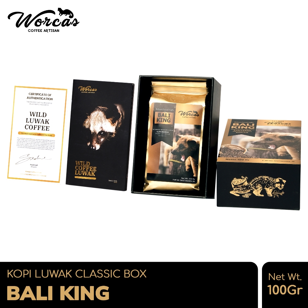 Jual WORCAS Kopi Luwak Liar Bali King 100gr - Classic Box | Shopee