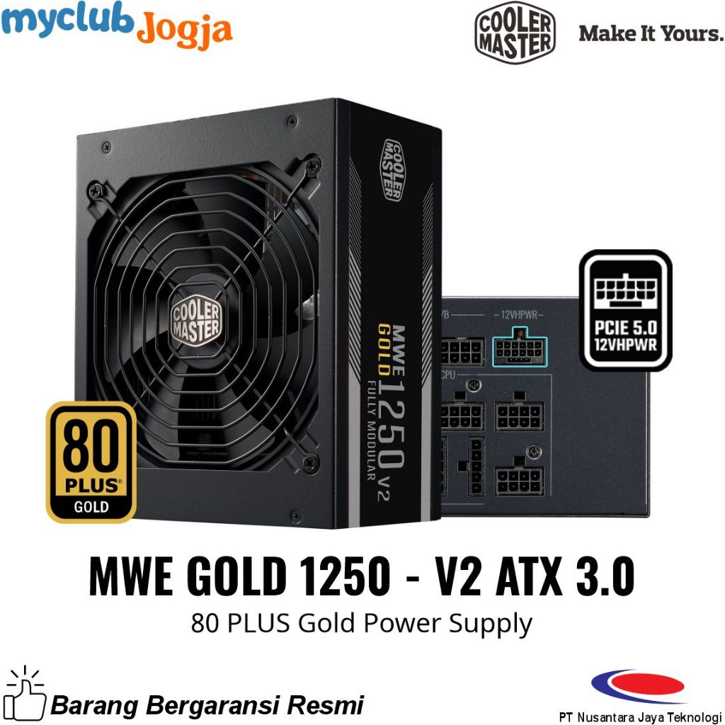 Jual PSU 1250 Watt 80 Plus Gold Cooler Master MWE GOLD 1250 V2 ATX 3.0 ...