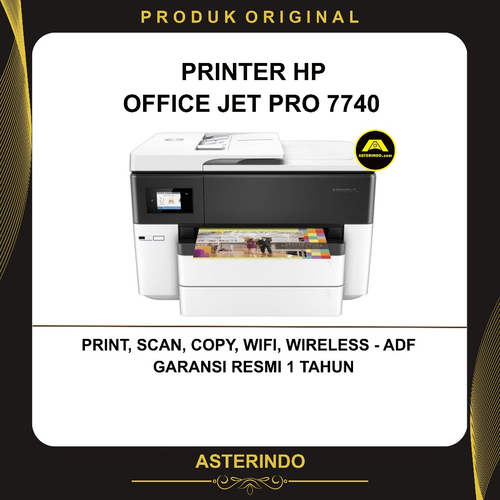 Jual Printer HP Officejet Pro 7740 Print Scan Copy A3 Wifi Direct All ...