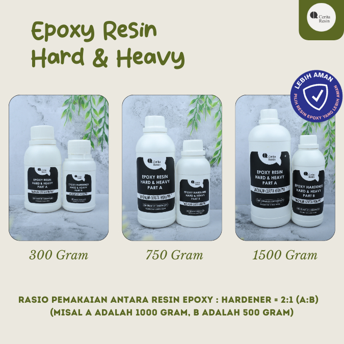 Jual Epoxy Resin Hard And Heavy 1500 Gram 750 Gram 300 Gram Bening