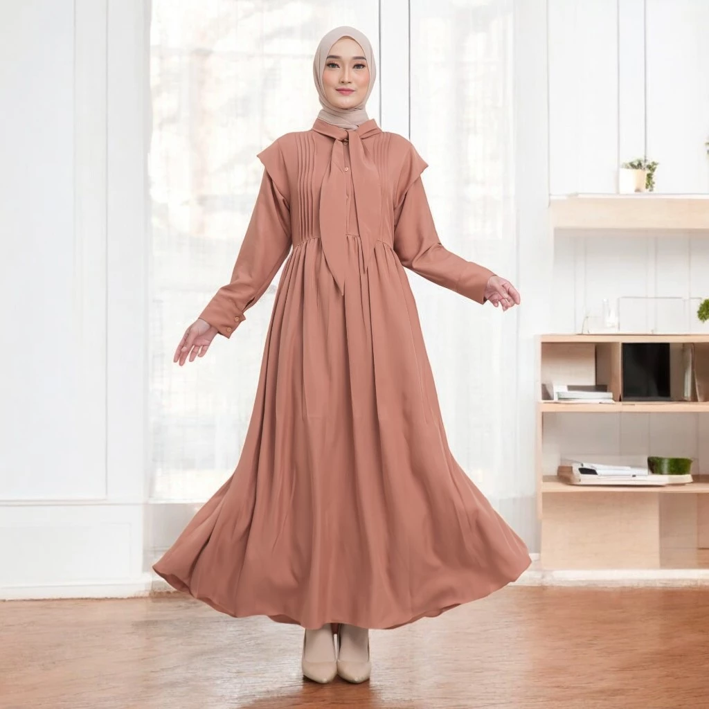 Gamis polos elegan wanita Mulan Dress