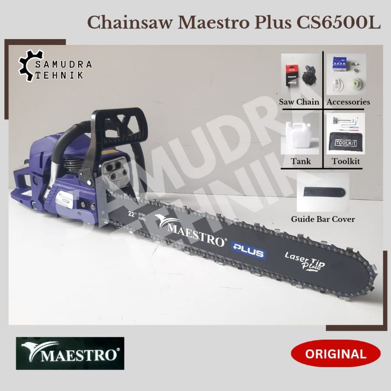 Jual Chainsaw Maestro Chain Saw CS6500L Bar Laser 22 Inch | Shopee ...