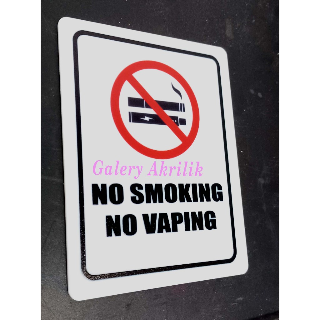 Jual Sign Label No Vaping No smoking, Sign Board Rambu rambu Dilarang ...