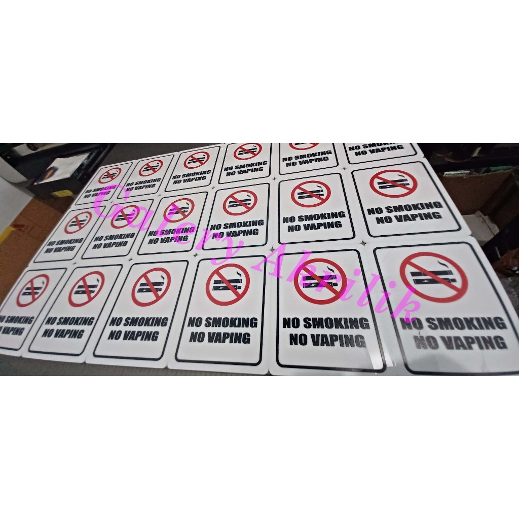 Jual Sign Label No Vaping No smoking, Sign Board Rambu rambu Dilarang ...