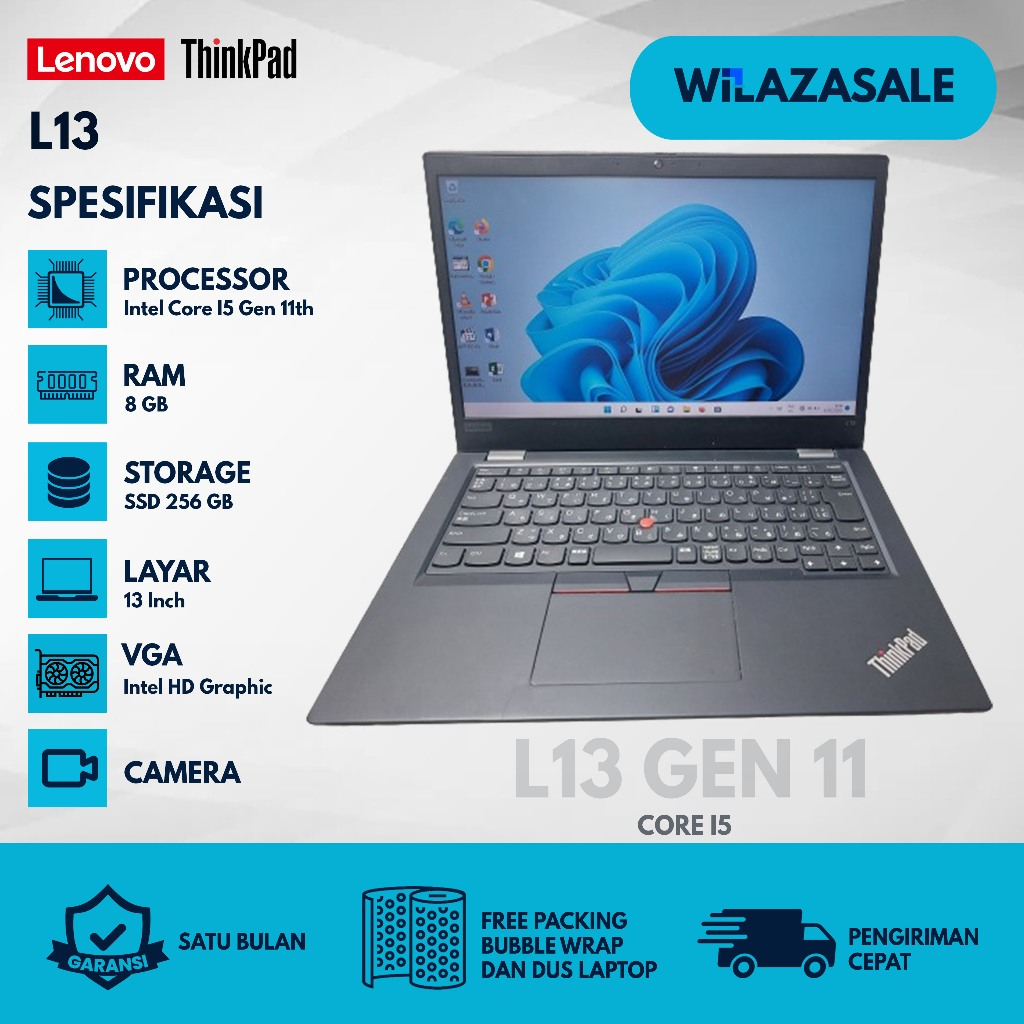 Jual Laptop Ultrabook Lenovo Thinkpad L13 Core i5 gen 10 | RAM 16GB | SSD  256GB | Shopee Indonesia