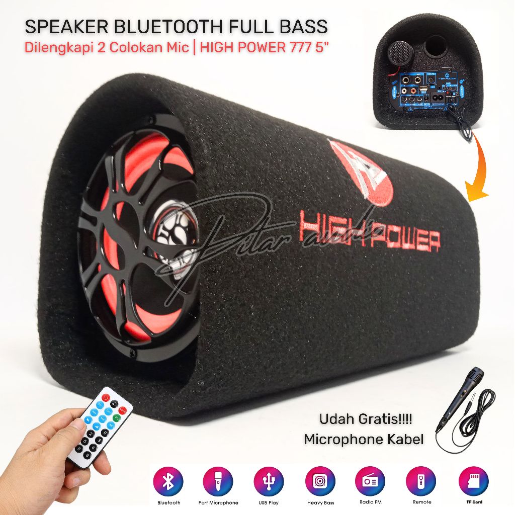 Jual Speaker Bluetooth Full Bass Gratis Mic High Power 777 - Black ...