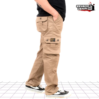 SENSORLINE - Celana Cargo Panjang Pria Twill Non Stretch