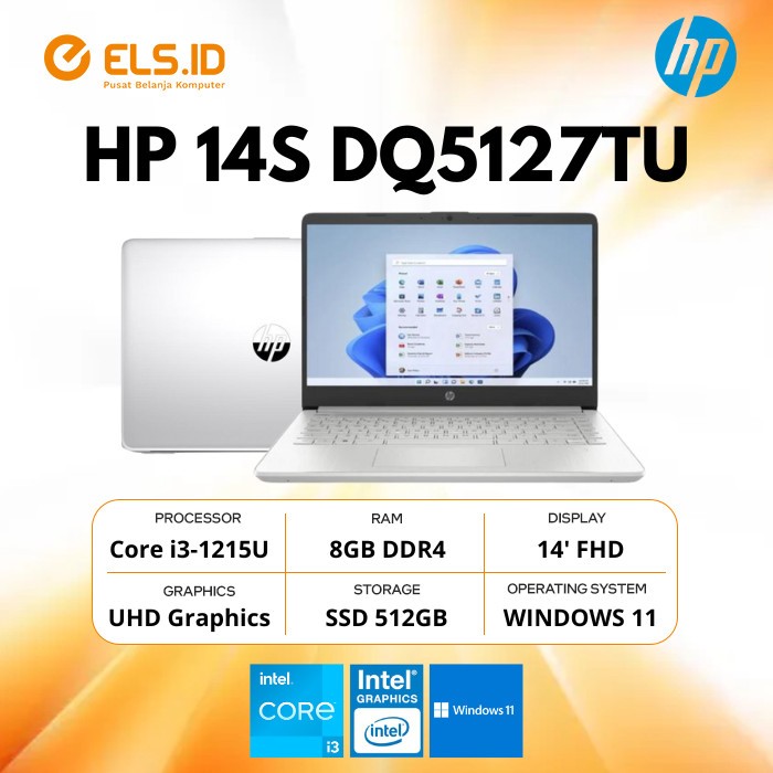 HP 14 DQ5127TU Core I3 1215 8gb 512gb 14.0 FHD Windows11+Office main image 1