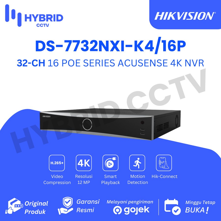 Jual Hikvision Ds Nxi K P Ch K Poe K Series Acusense Nvr