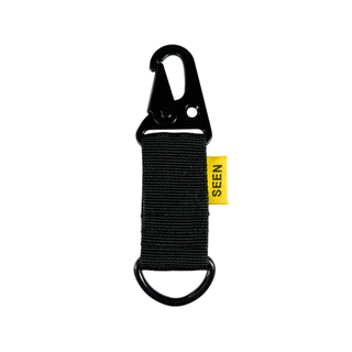 Seendaily - Gantungan Kunci Polos Webbing Carabiner Snaphook 25mm Black Matte Slip - Keychain Polos