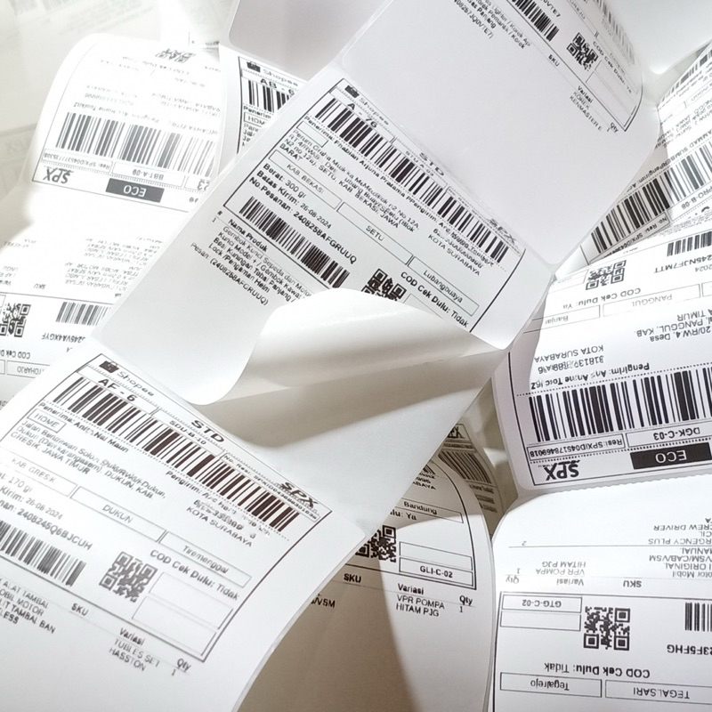 Jual KERTAS RESI LABEL STICKER PRINTER THERMAL BARCODE DIRECT TERMAL ...