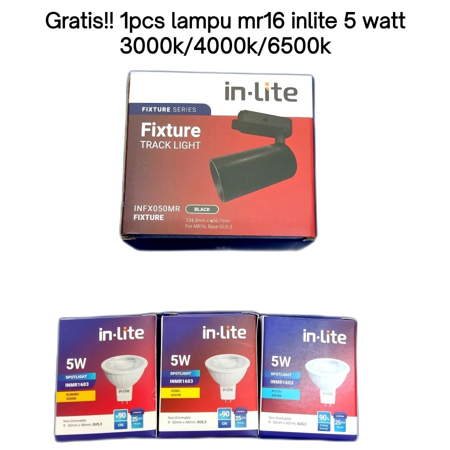Jual Lampu Track Light Inlite MR16 INFX050 Tracklight Lampu Rel ...