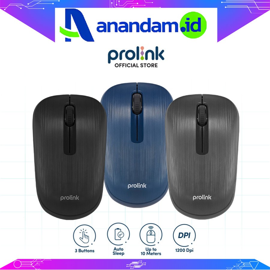 Jual Prolink Mouse Wireless 3 button 1200 DPI portable ringan PMW5010 ...