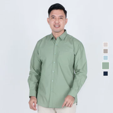 BENHILL Kemeja Basic Formal Pria Panjang Katun Poplin New Colors