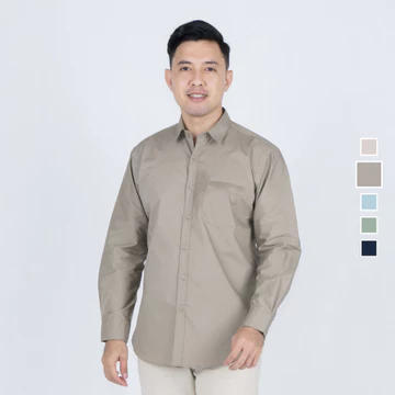 BENHILL Kemeja Basic Formal Pria Panjang Katun Poplin New Colors