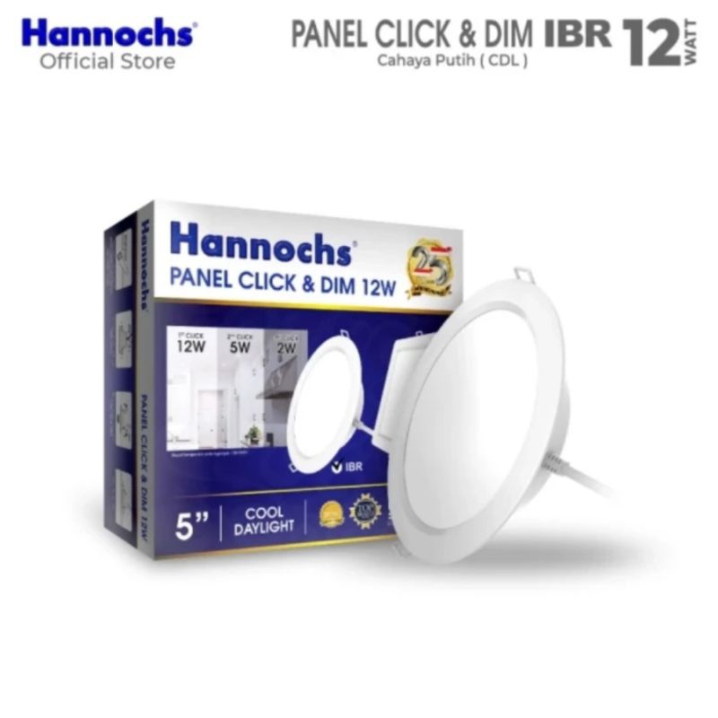 Jual NANNOCHS LAMPU DOWNLIGHT LED PANEL CLICK & DIM 12W IBR CAHAYA ...