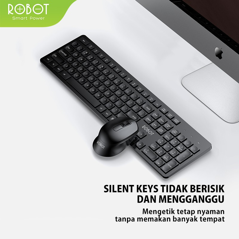 Jual Keyboard dan Mouse Robot KM4000 Portable Wireless Set Combo ...