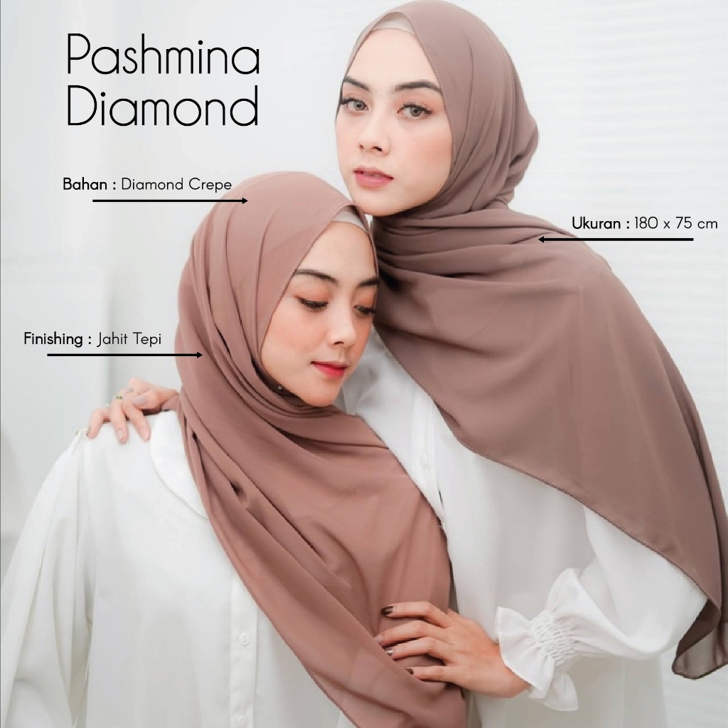 Jual [SALE] PASHMINA DIAMOND CREPE 75x180CM HIJAB KERUDUNG INSTAN