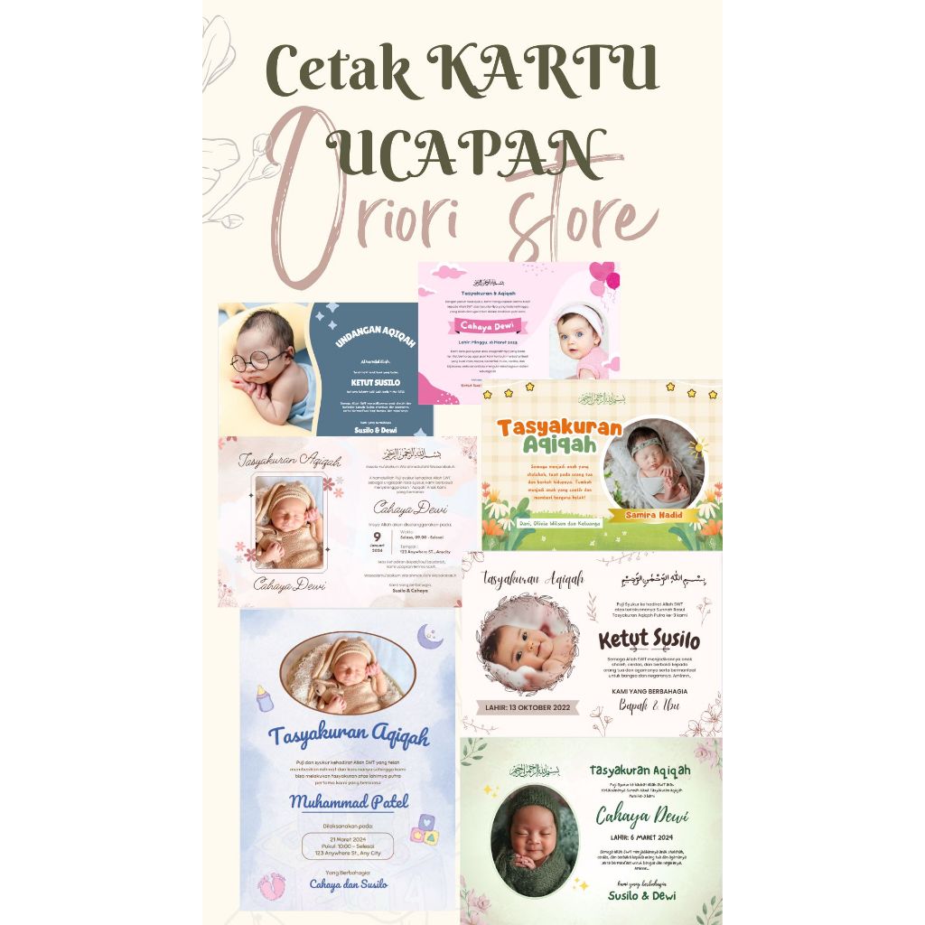 Jual KARTU / STICKER TASYAKURAN KELAHIRAN BAYI MURAH - KARTU / STICKER ...