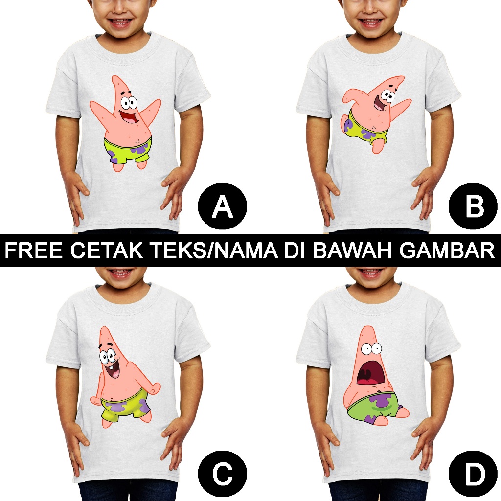Jual Patrick Star Spongebob Squarepants Baju Kaos Anak dan Balita. Bisa ...