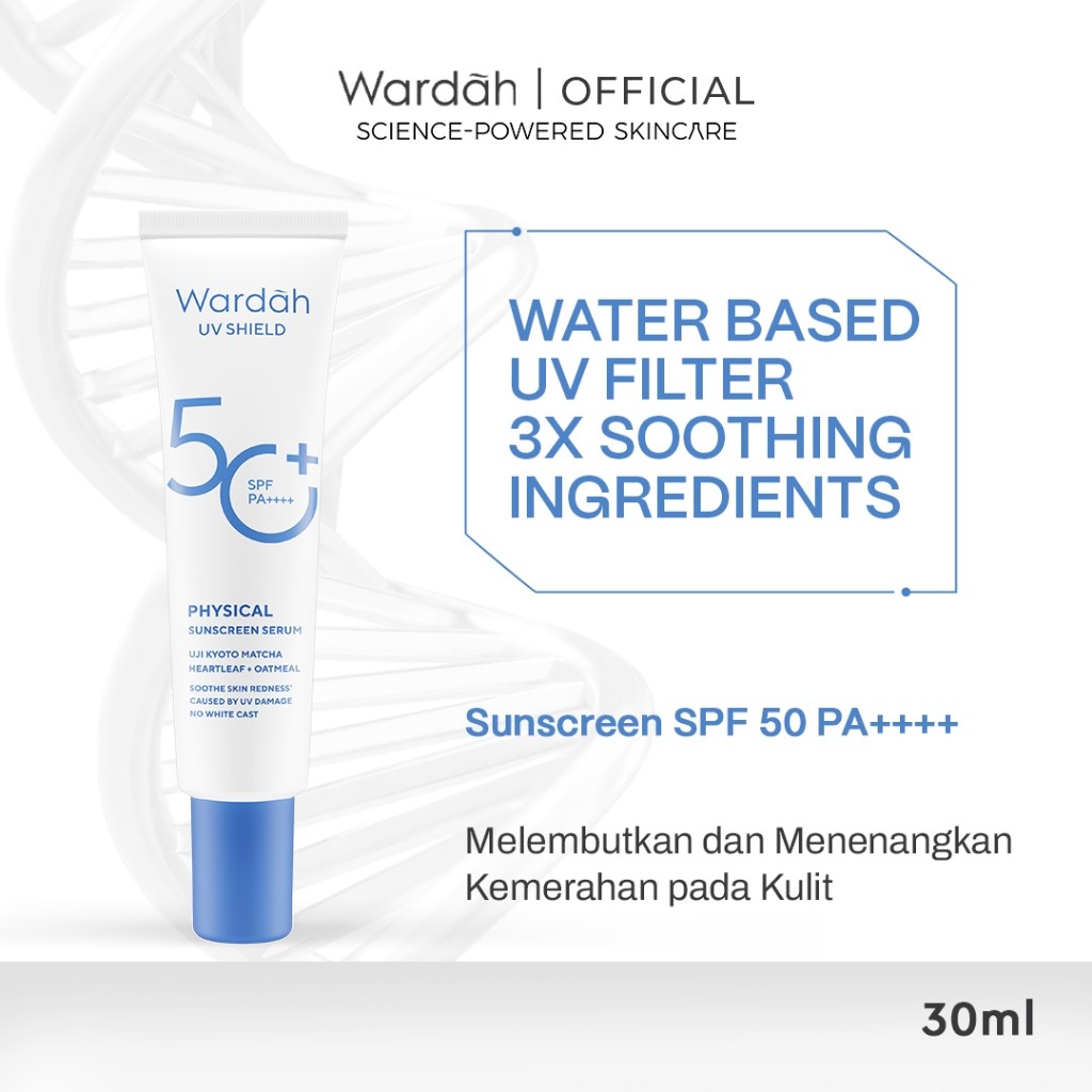 NEW! Wardah UV Shield Physical Sunscreen Serum SPF 50+ PA++++ 30 ml - Sunscreen Wajah - Ringan,Tidak Whitecast, dan Cepat Meresap