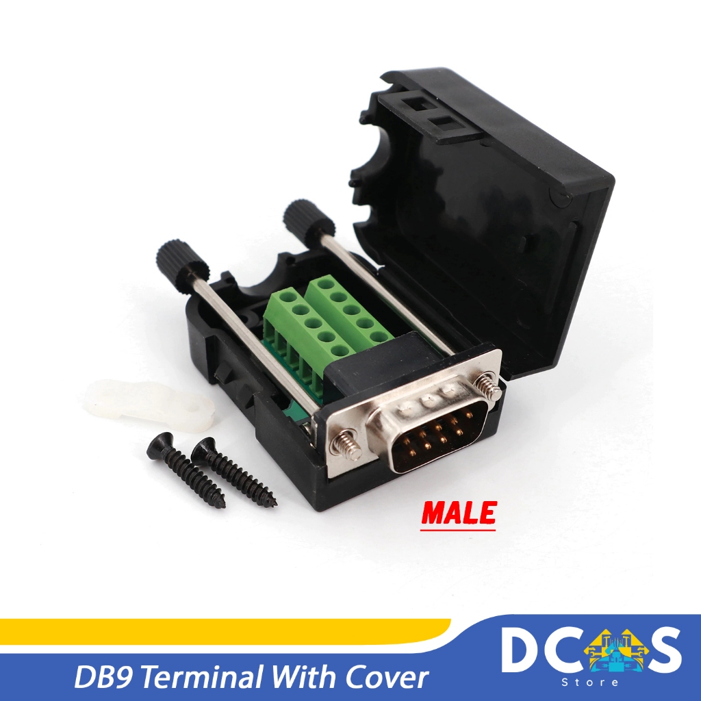 Jual DB9 Terminal Connector With Cover Male / Female / Terminal 9 Pin ...
