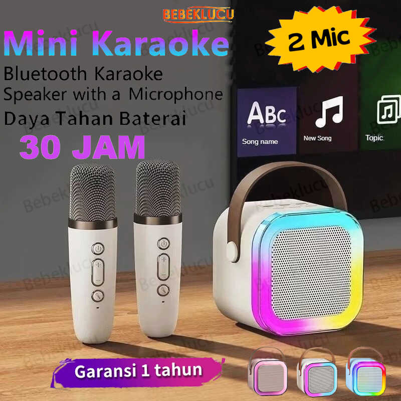 Jual 【Ramadan Promotion】Speaker Bluetooth 2 Mic 1 Set Wireless Karaoke ...
