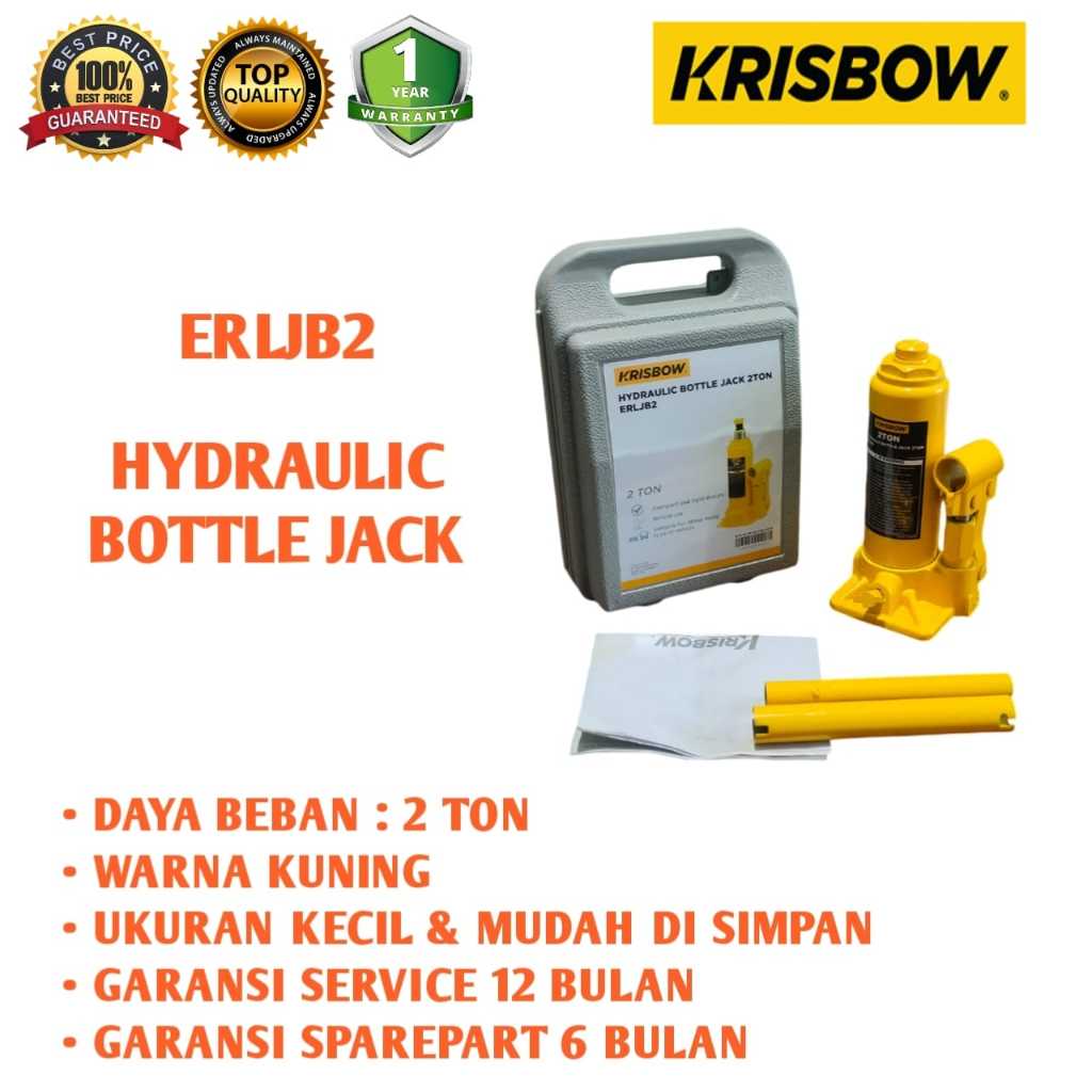 Jual DONGKRAK MOBIL BOTOL 2 TON Krisbow Hydraulic Jack Dongkrak Botol 2 ...