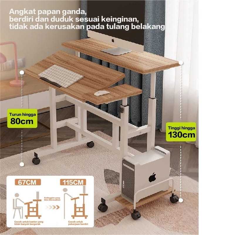 Jual meja Kerja Adjustable / meja belajar portable dewasa/meja roda ...