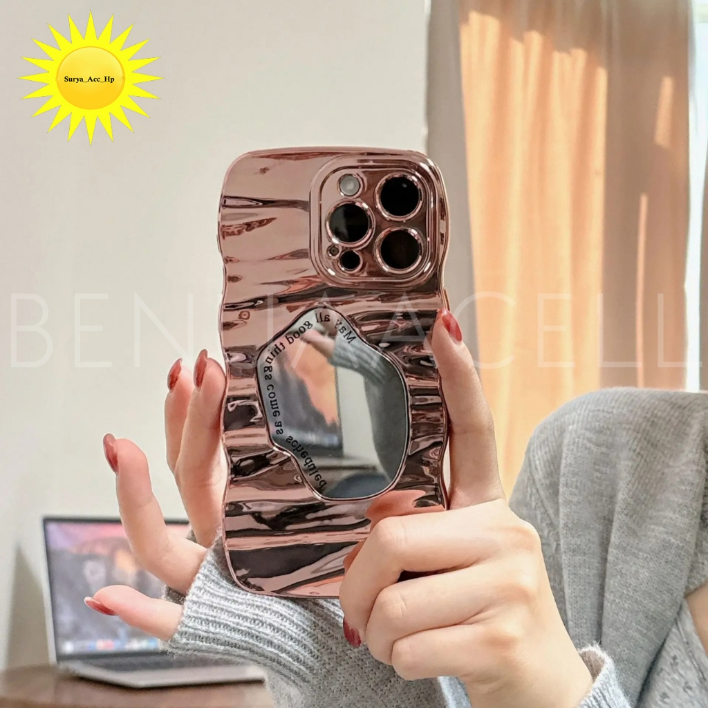 Jual Soft Case Casing Wavy Mirror Electroplating For Vivo Y01 Y02 Y03 ...