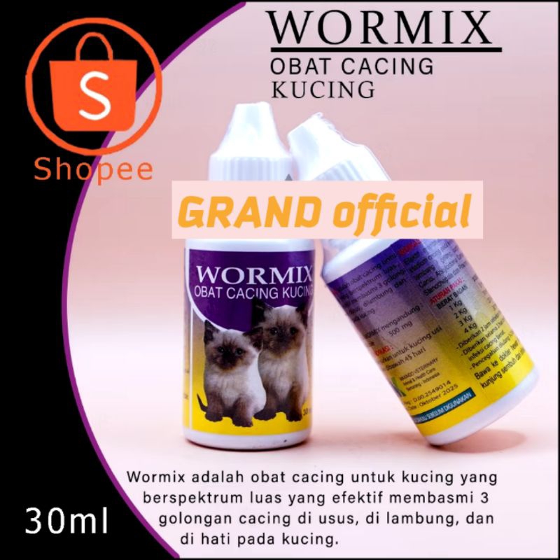 Jual Wormix obat cacing kucing 30ml Wormix Cat - Obat Cacing Kucing ...