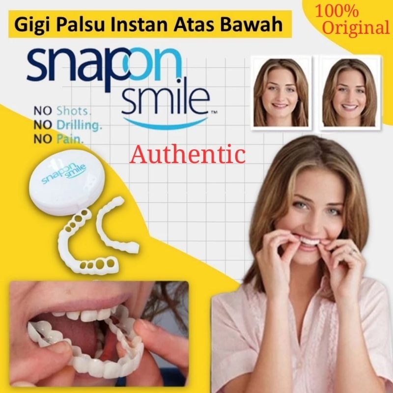 Jual Snap On Smile Gigi Palsu 1Set Atas & Bawah 100% ORIGINAL Authentic ...