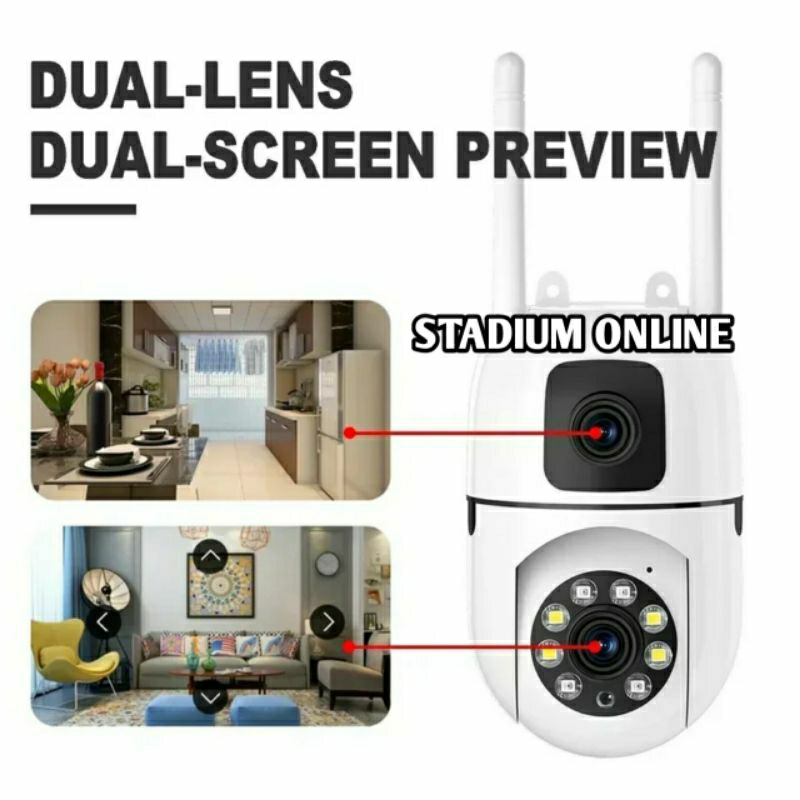 Jual IP Camera V380pro CCTV 2 Antena Z2 Dual Lens 360 Rotation Motion ...