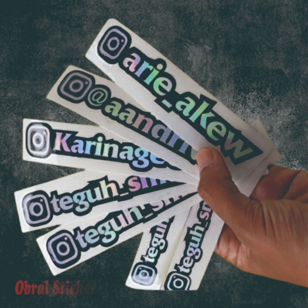 Jual Sticker Nama ig custom hologram | Shopee Indonesia