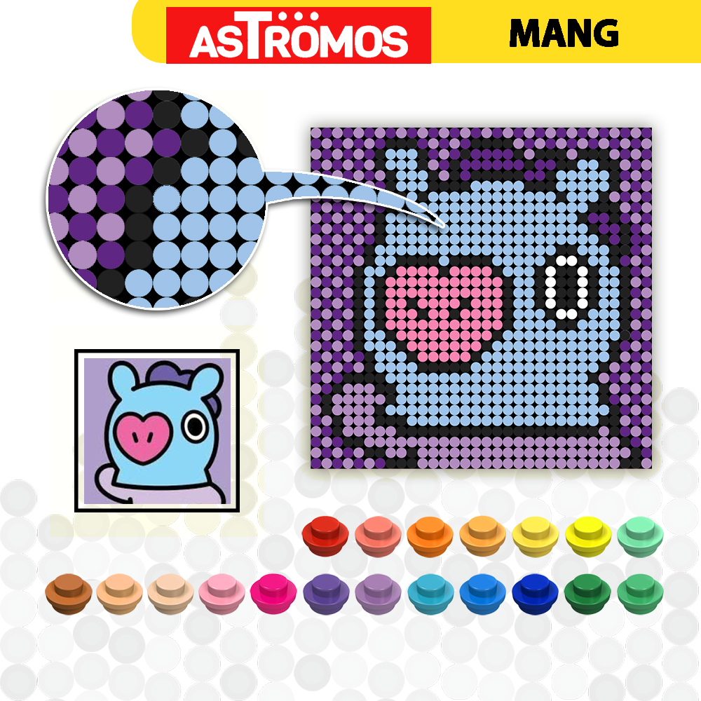 Jual MOSA Bricks BT21 BTS Build By Number 32x32 by ASTROMOS DIY