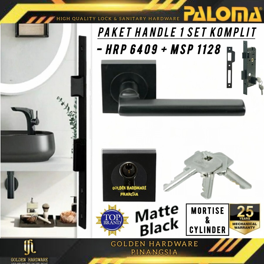 Jual PAKET HANDLE KUNCI TARIKAN GAGANG PINTU RUMAH LOCK SET HITAM BLACK ...
