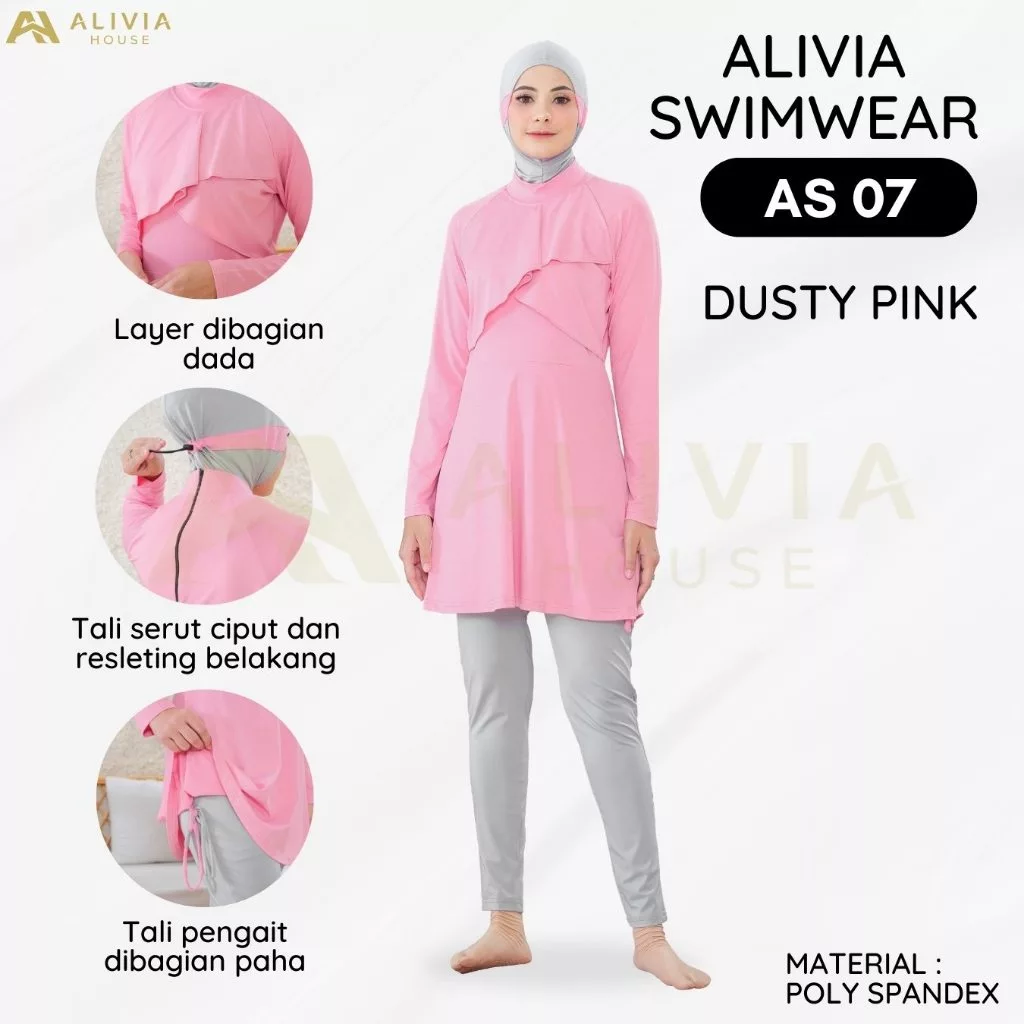 Baju Renang Muslimah Alivia House AS07 untuk Wanita dan Remaja Perempuan Hijab