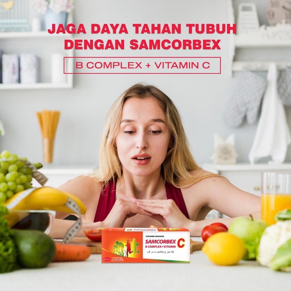 Jual Samcorbex Strip Isi 10 Tablet - Vitamin C | B Complex | B12 B1 ...