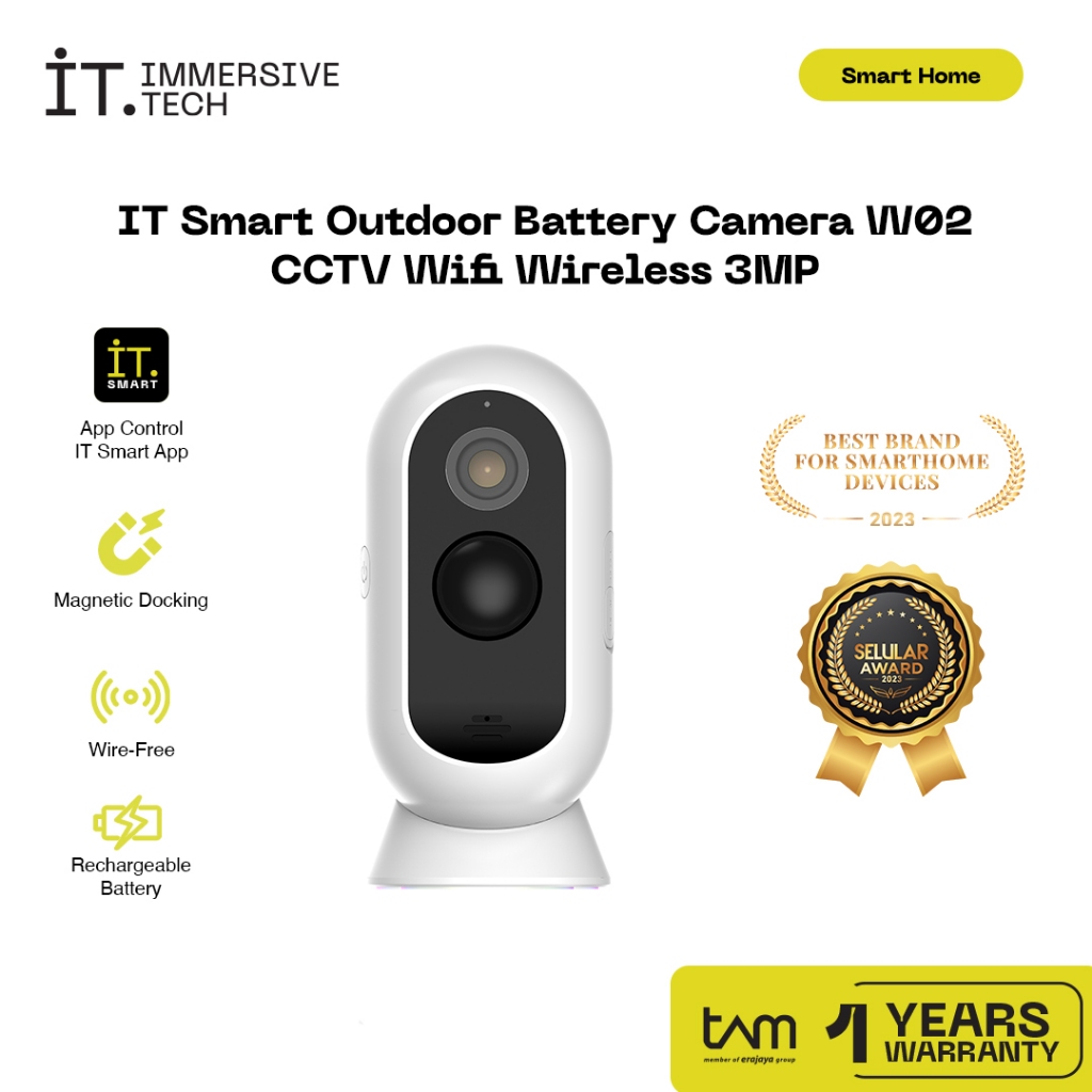 Jual IT Smart Outdoor Battery Camera W02 - CCTV Wifi Wireless 3MP ...