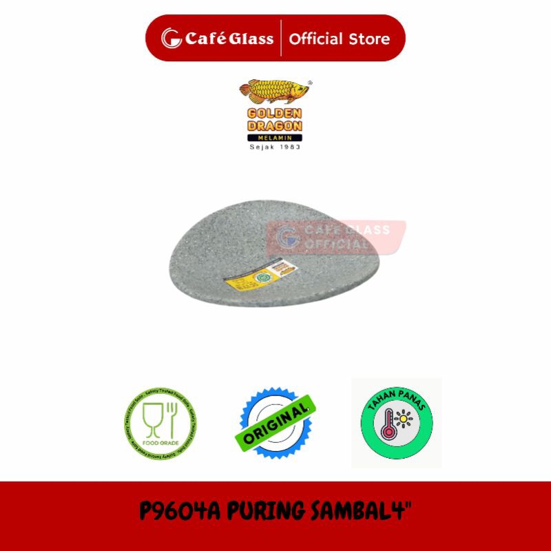 Piring Saos Sambel Set Batu - Lepek Sambel Lengkung - Golden Dragon