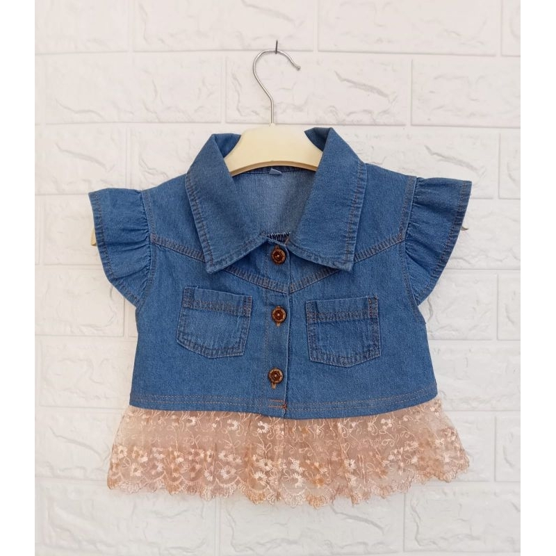 Jual Rompi Vest Tile Jeans Premium / Rompi Jeans Anak Perempuan / Vest ...