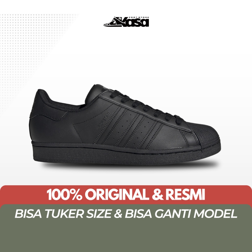 Adidas Superstar Full Black Sepatu Sneakers Adidas Superstar II