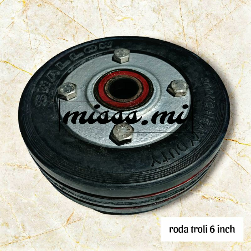 Jual roda troli ukuran 6 inch kapasitas 200kg roda lorry karet swallow ...