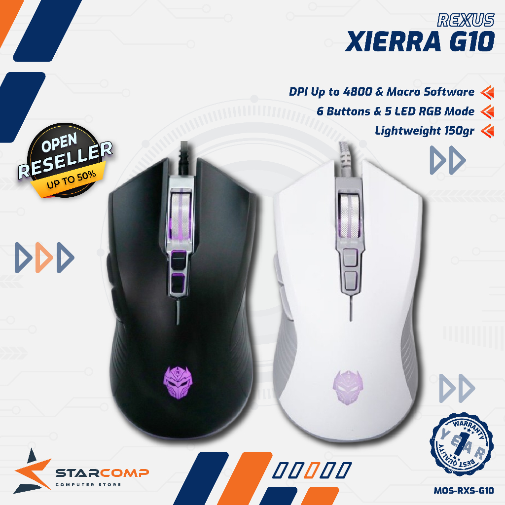 Jual Rexus G10 Xierra Gaming Mouse G-10 Wired USB | Shopee Indonesia