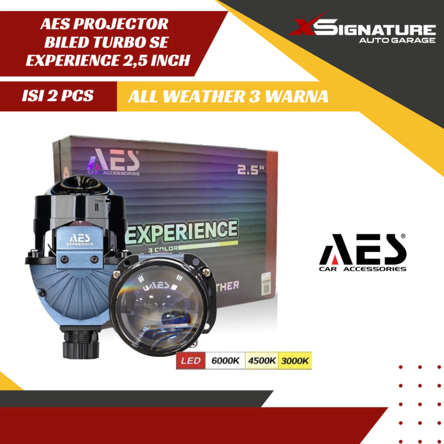 AES PROJECTOR BILED TURBO SE EXPERIENCE ALL WEATHER 3 WARNA 2,5 INCH - ISI 2 PCS